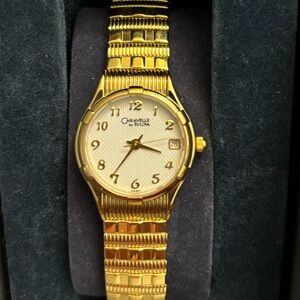 New In Box Gold Caravelle By Bulova Watch